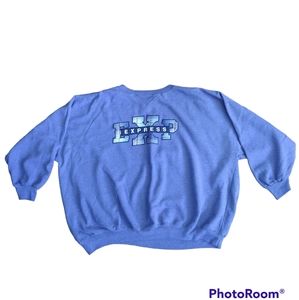 Vintage Oversized Purple Embroidered EXPRESS pullover Sweatshirt XS